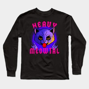 Heavy Meowtal Cat Long Sleeve T-Shirt